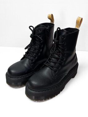 Dr. Martens Womens Size 7 Vegan Leather Jadon Mono Platform Boots Black